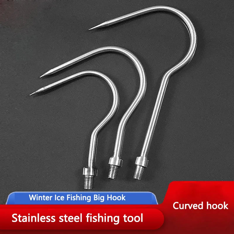 Winter fishing ice fishing curved large fishhooks stainless