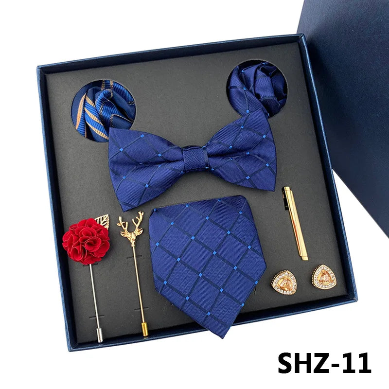 Men's Tie Set Gift Box Fashion Brand Bowtie
