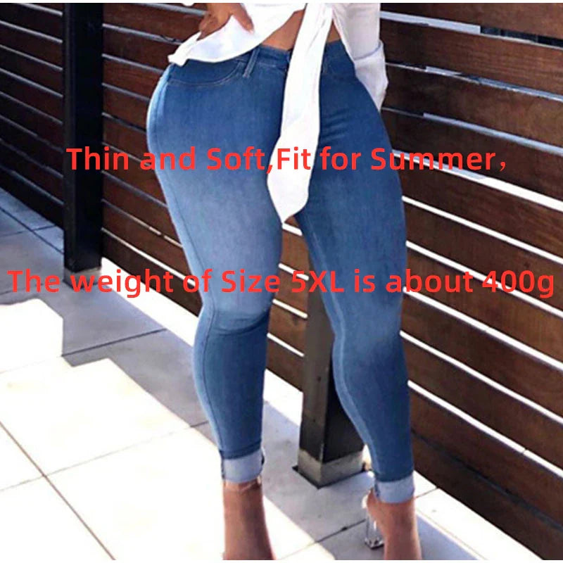 Plus Size High Waist Sexy Skinny White Basic