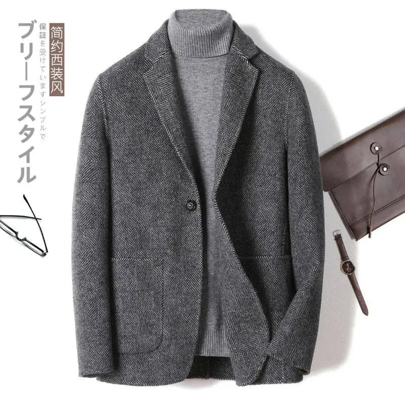 Double Sided Cashmere Jacket Man Sheep Suit Mens