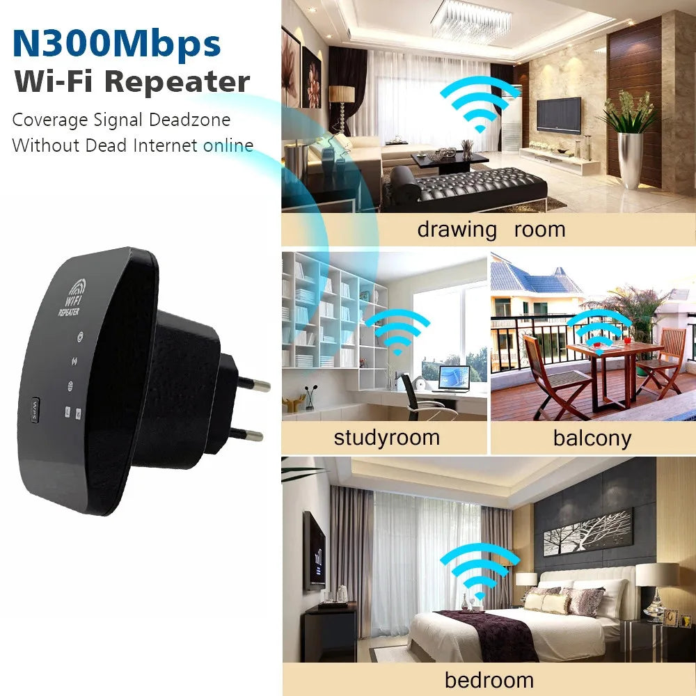 JCKEL Wireless WiFi Repeater WiFi Extender 300Mbps Router