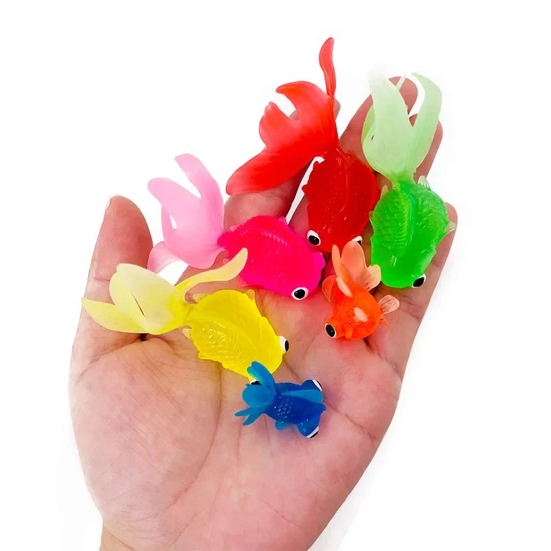 Children's 6Pcs/Set Kawaii Simulation Rubber Goldfish Baby Bath