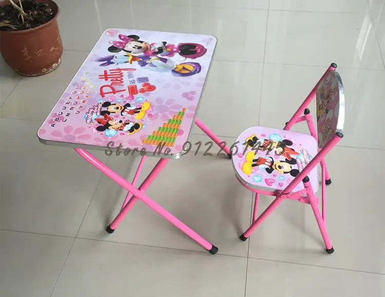 Kindergarten pupils children foldable learning tables and chairs