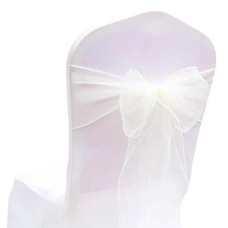 50PCs/lot Wedding Chair Decoration Organza Chair Sashes Knot
