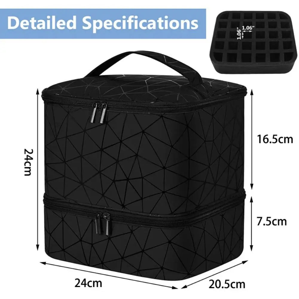 30 Grids Double Layer Nail Organizer Makeup Bag