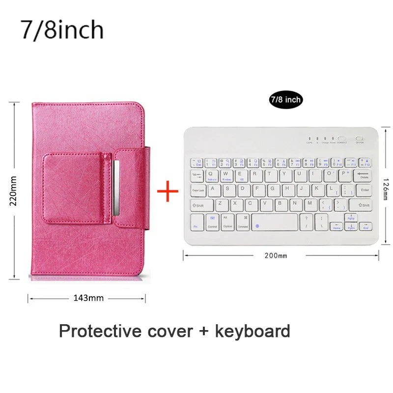 Universal Wireless Bluetooth Keyboard with Leather Case Stand