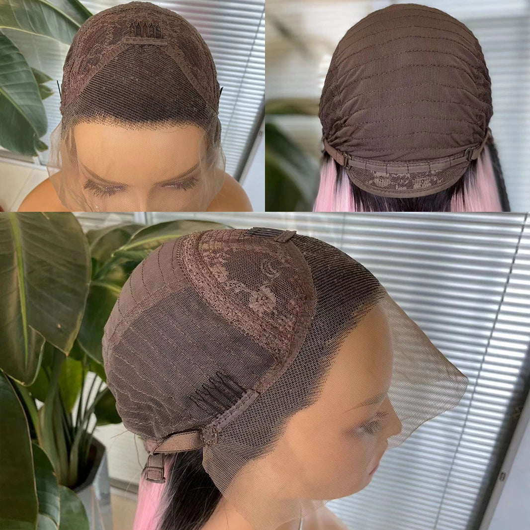 AIMEYA Ombre Blue Synthetic Lace Front Wigs for