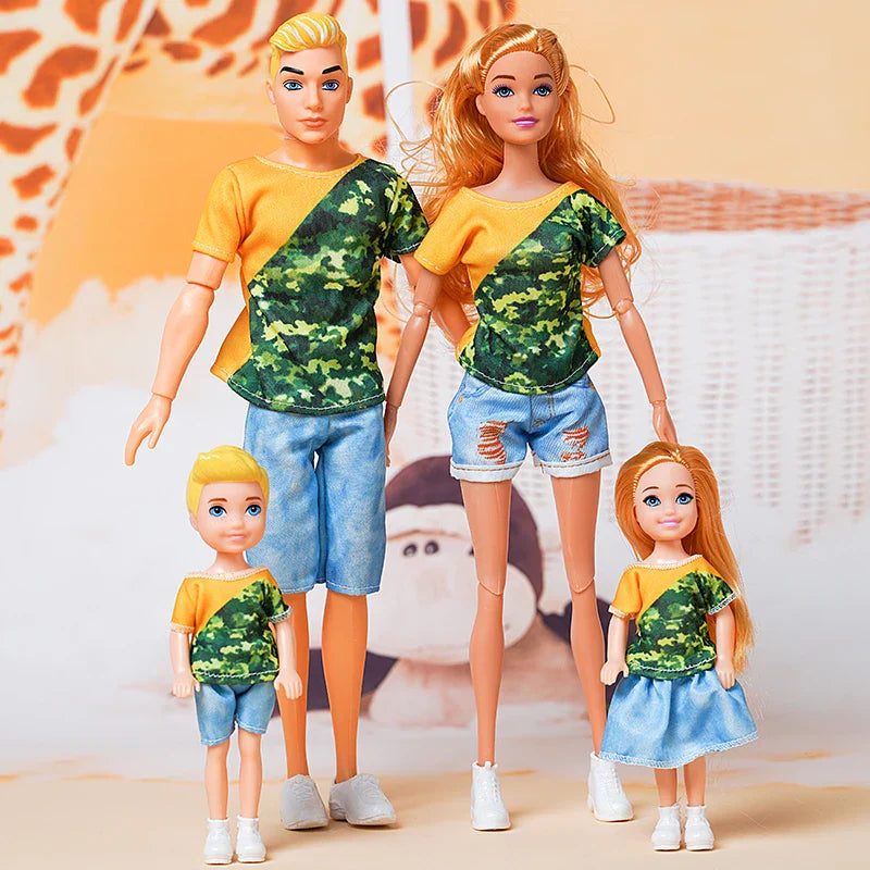 30cm Family Doll Movable Body Mom Dad Ken