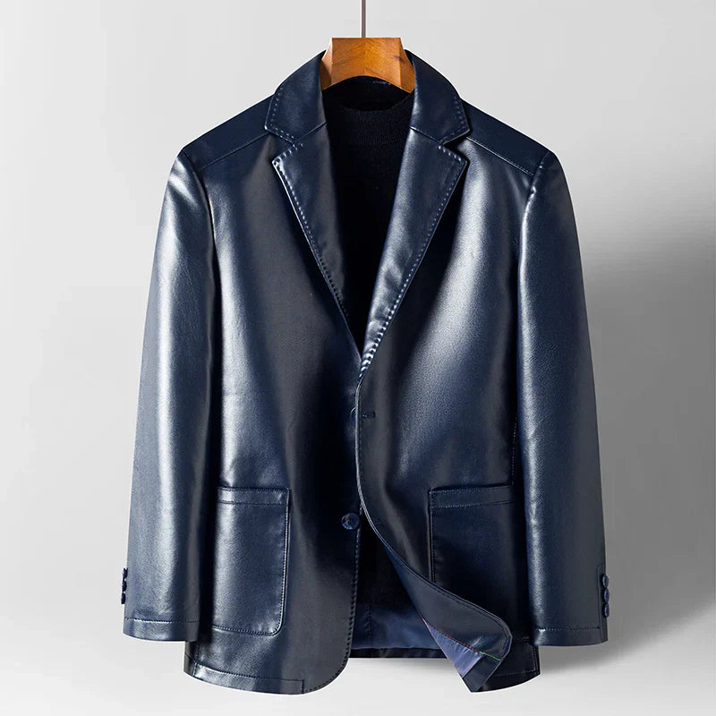 Luxury Leather Jacket Men's Suit Leather Coat Autumn