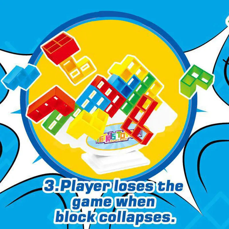 3D Tetra Tower Game Stacking Stack Building Blocks