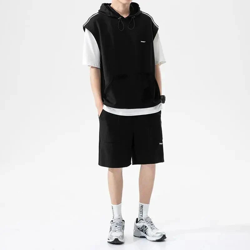 Summer Men's Large Size Sports Suit Breathable Casual