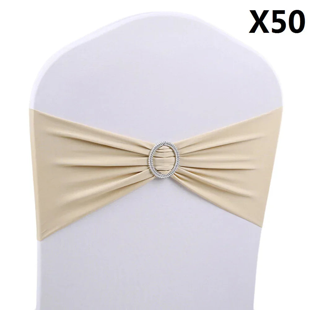 50PCS Wedding Chair Knot Ribbon Decoration Sashes For