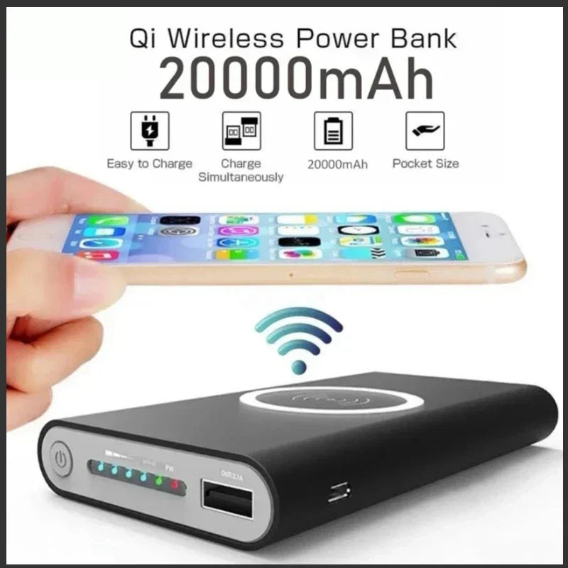 20000mAh wireless power bank fast charging portable charger