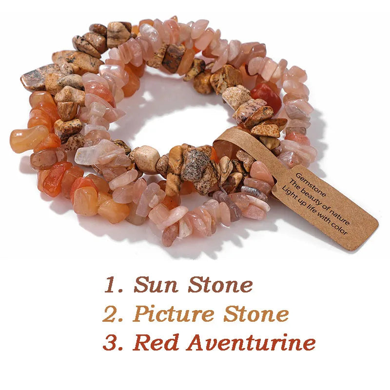 Irregular Chips Natural Stone Bracelet Aquamarine Beads Crystal
