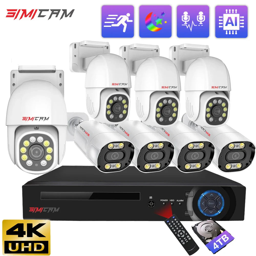 4K POE PTZ IP Camera Kit 8MP Bullet