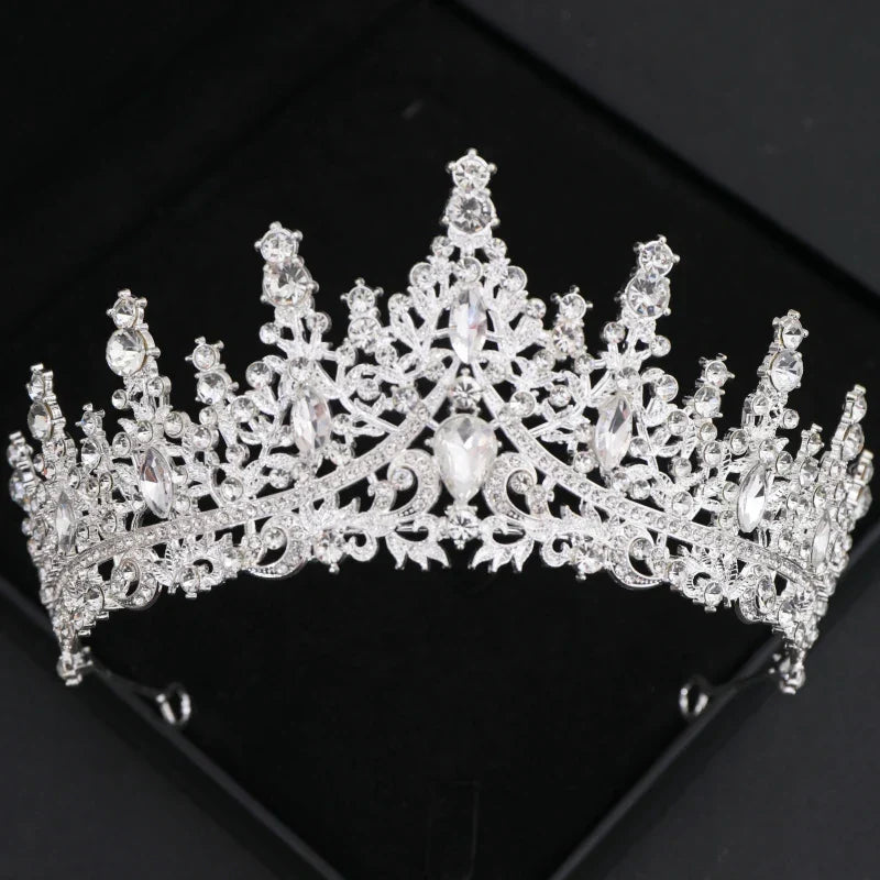 Wedding Crown Gold Silver Color Rhinestone Crystal Diadem