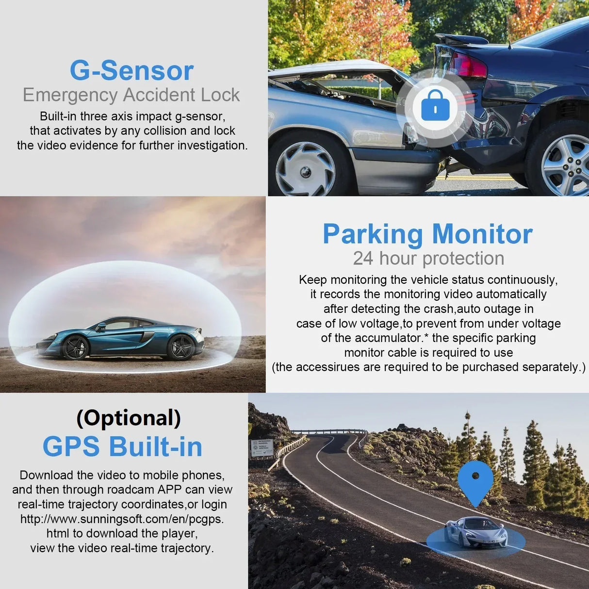 2K Dash Cam for Car Camera WIFI GPS