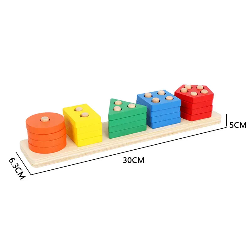 Montessori Wooden Sorting Stacking Toys Puzzle For Toddlers