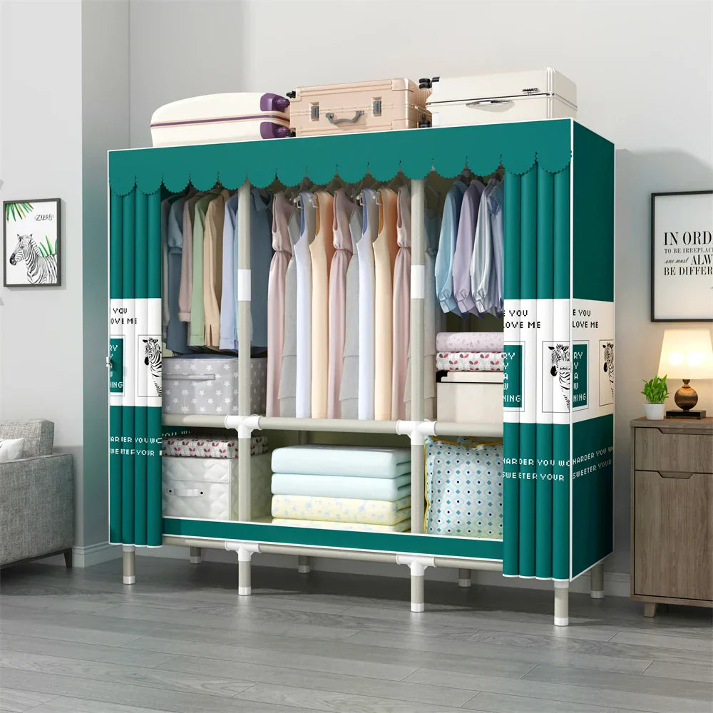 LEEGOHOME Wardrobe 145x45x170cm 26mm Painted Alloy Steel Pipe