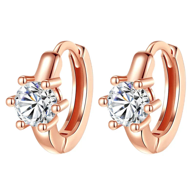 Rose Gold Hoop Earrings For Women 925 Silver