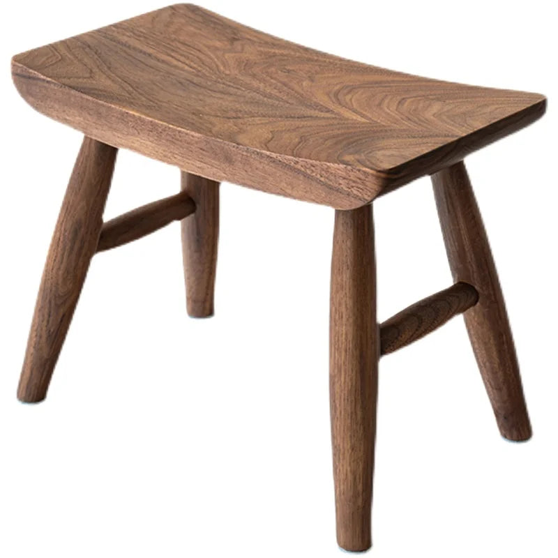 Rural wooden stool Walnut square stool American meals