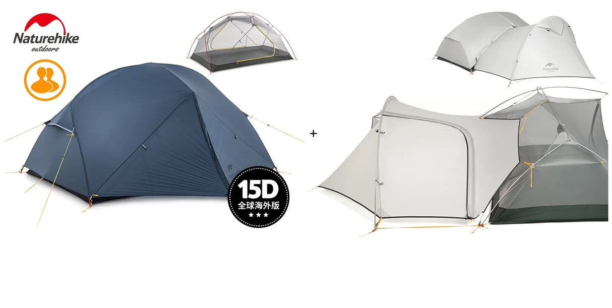 Naturehike Mongar 2 Camping Tent Double Layers 2