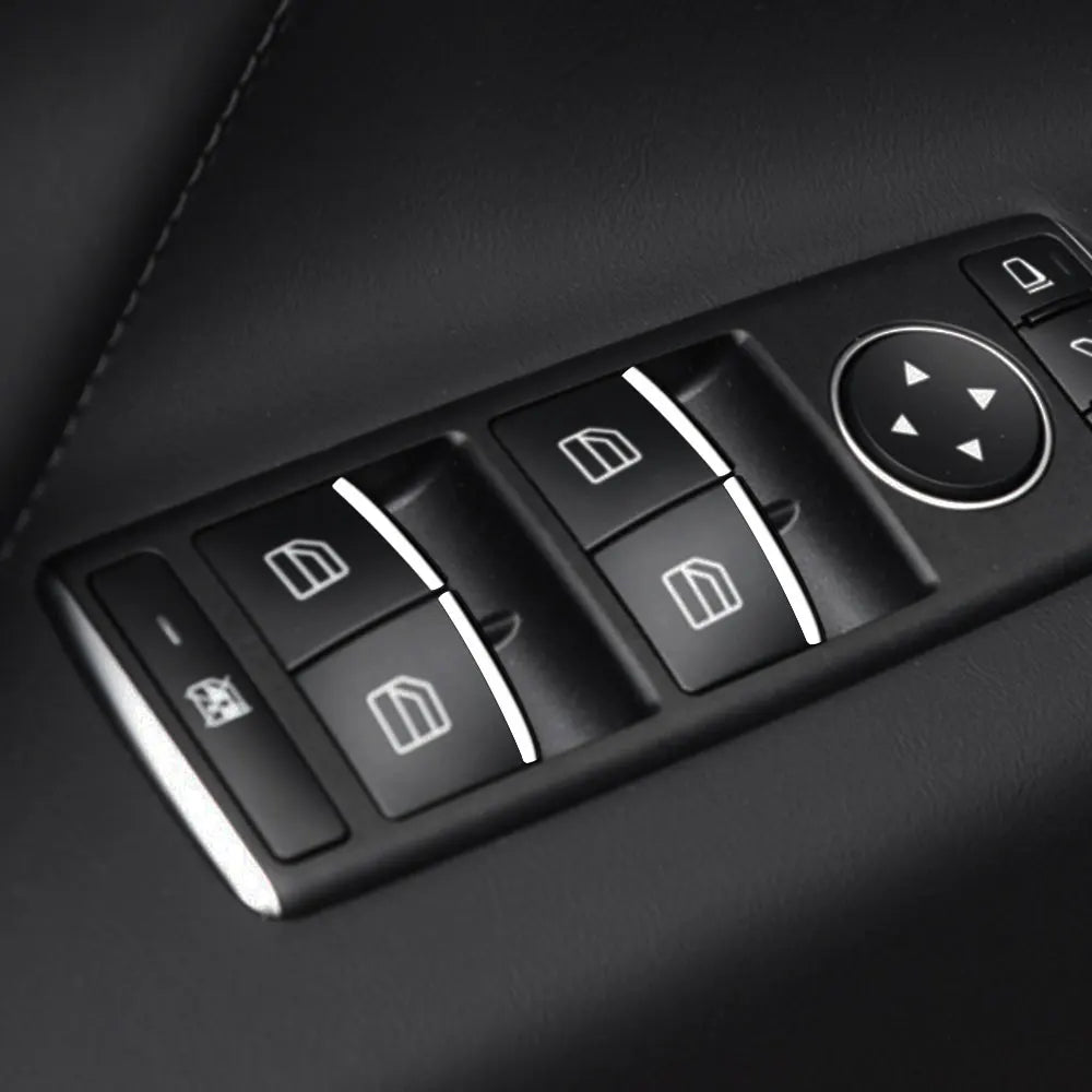 7Pcs ABS Chrome Car Door Window Lift Button