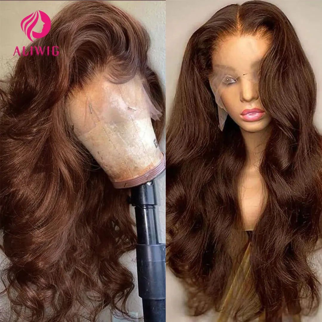 13x4 Chocolate Brown Lace Front Wigs 13x6 HD
