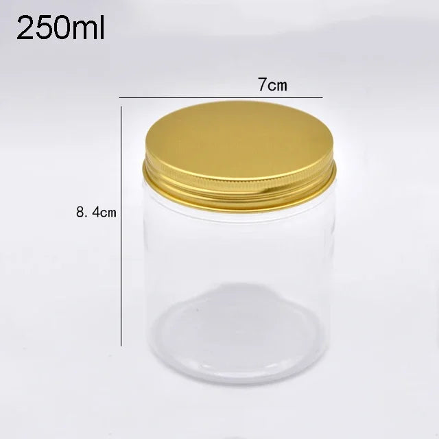 12Pcs Plastic Jar With Lids Clear Cosmetic Refillable