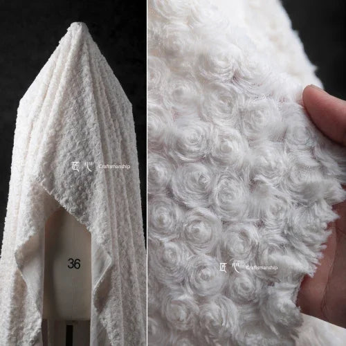 White Plush Fabric Soft and Thick Home Textile
