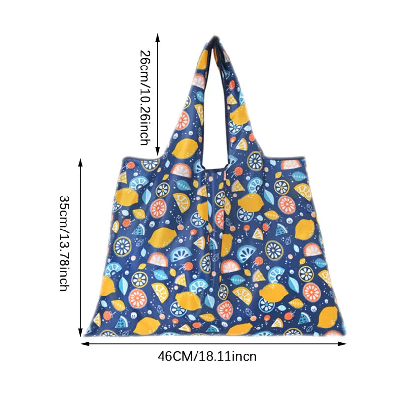 Cat Panda Animal Flower Pattern Large Folding Shopping Bag Easy to Carry Reusable Large Capacity Eco Storage Handbag