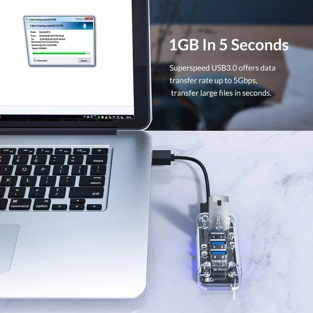 ORICO Transparent Series USB HUB Multi 4 7