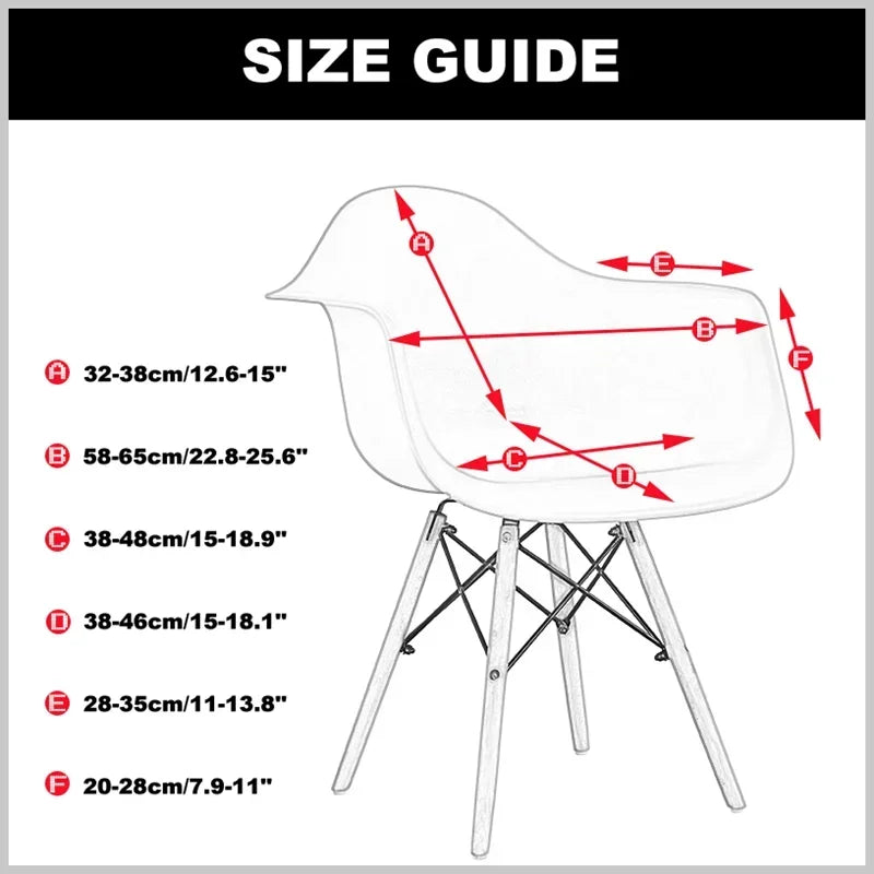 Shell Curved Chair Cover Washable Removable Armless Chair