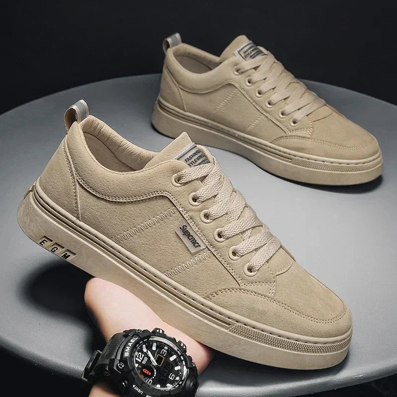 Khaki Men's Sneakers Platform Casual Shoes for Man Working Shoes Original Man Sneakers Deals Spring Anti-slip Men Flat Shoes