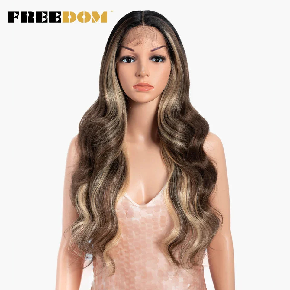 FREEDOM Synthetic Lace Front Wigs Body Wave Ombre