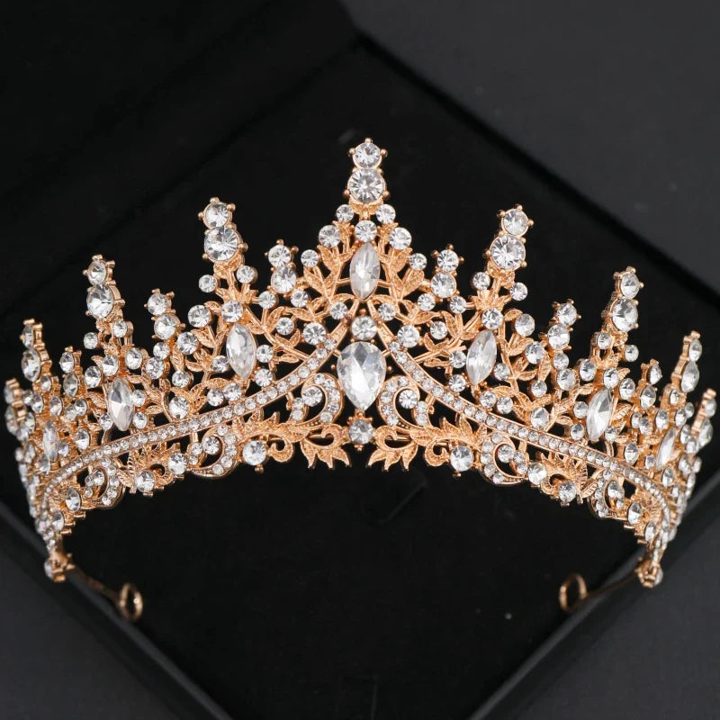 Wedding Crown Gold Silver Color Rhinestone Crystal Diadem