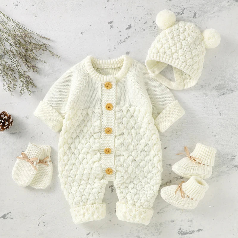 Baby Rompers Clothes Autumn Winter Knitted Newborn Boys