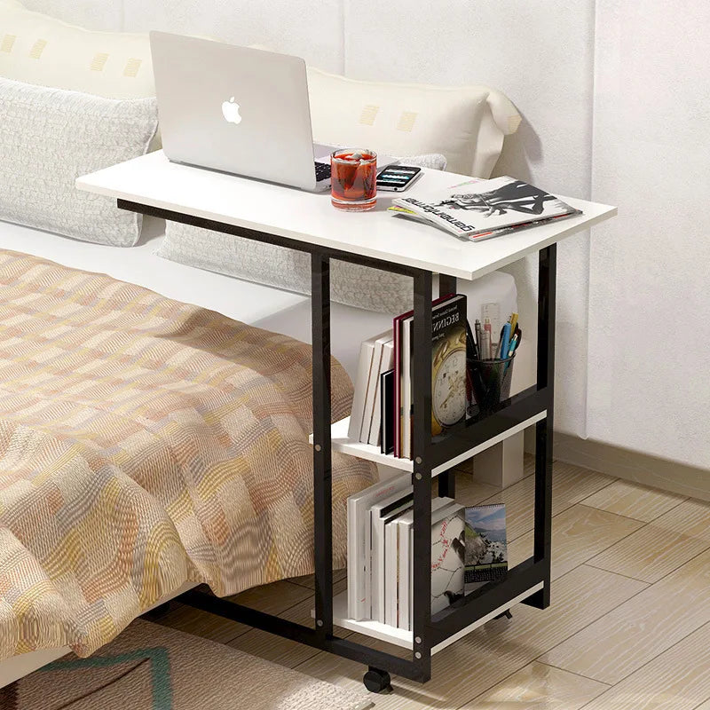 Removeable Laptop Desk with Wheels Wooden Table Computer