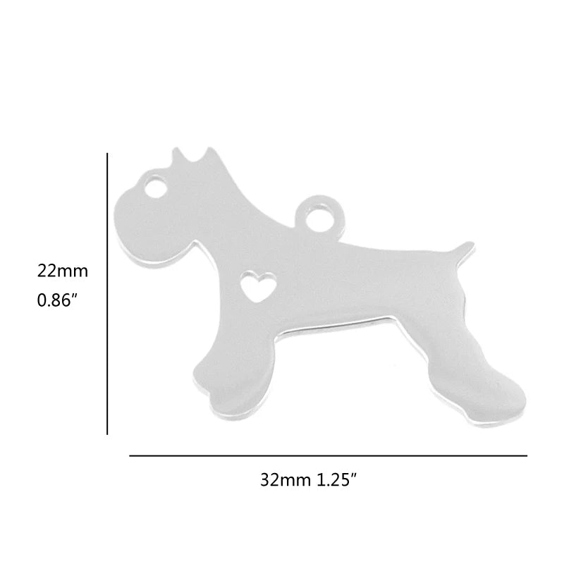 10pcs I Love My Cat Dog Animals Stainless