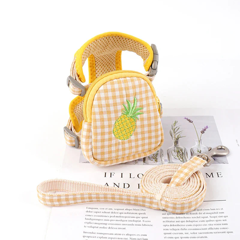 Sweet Embroidery Pattern Dog Leash Bag Functional Pet