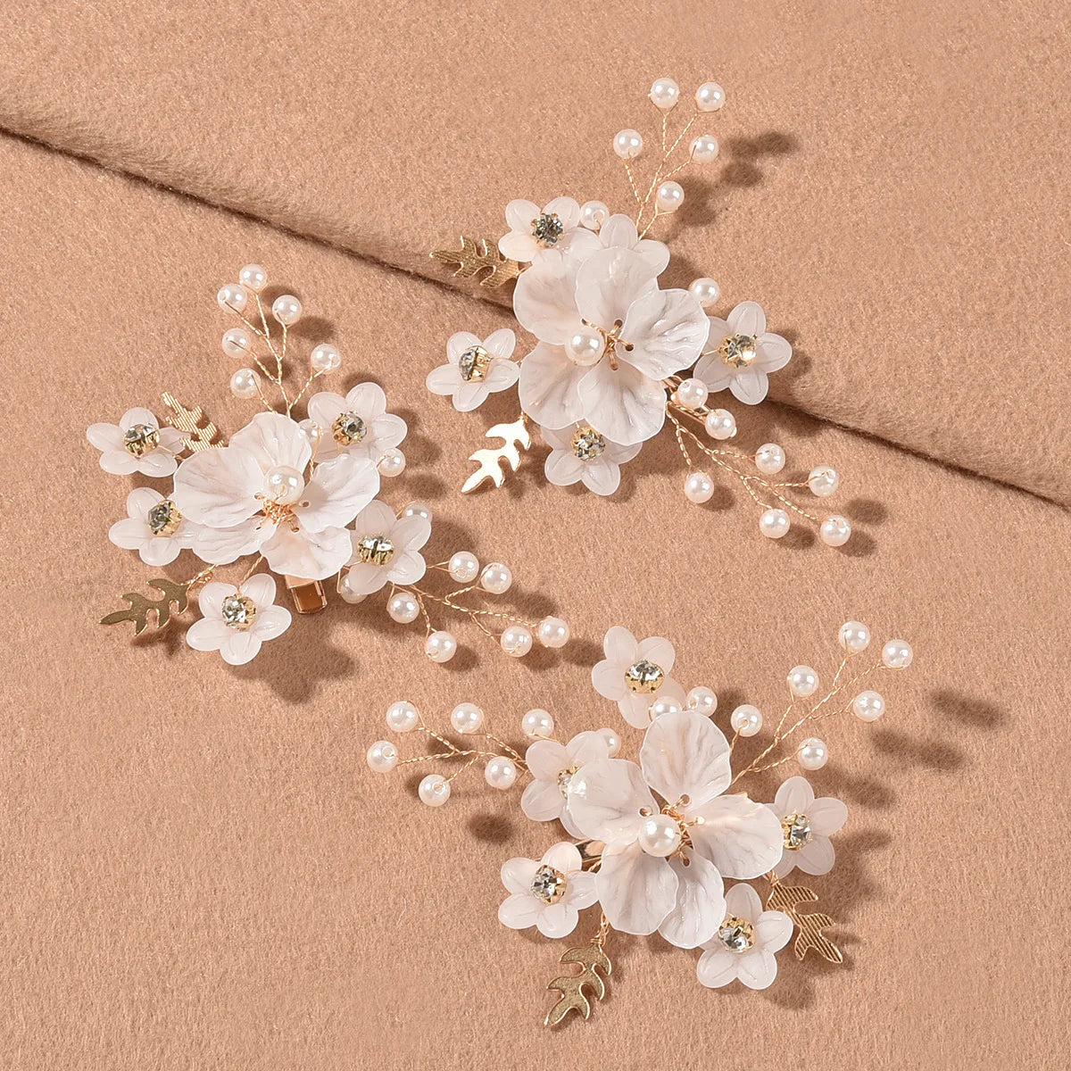 White Flower Hairpins Elegant Women Floral Style Hair