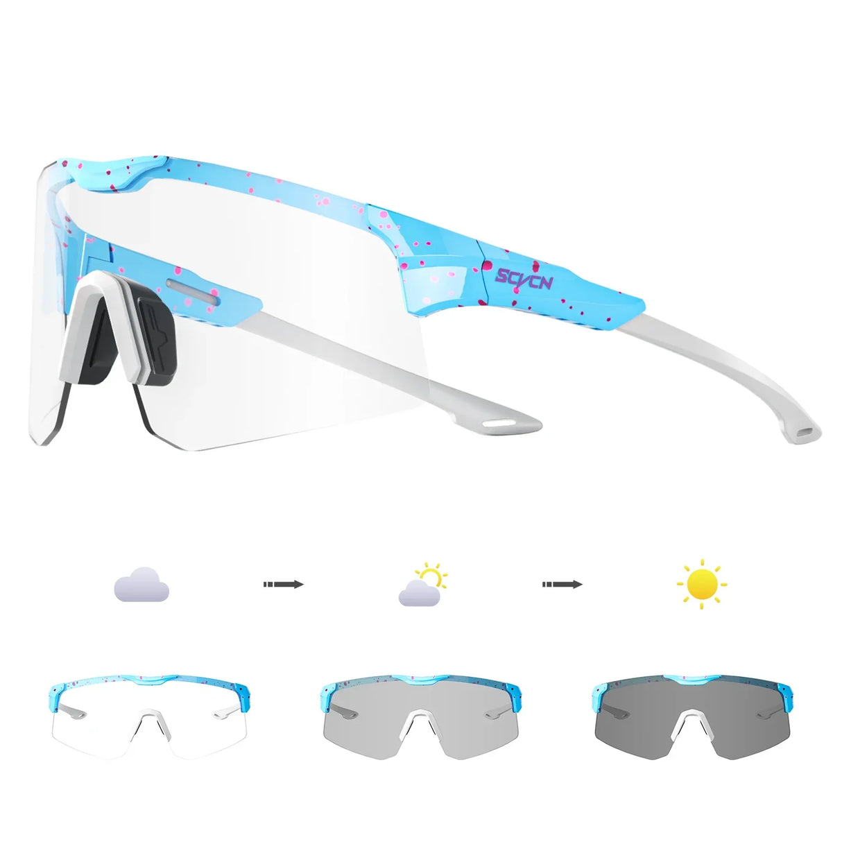 SCVCN New bicycle Photochromic Cycling Sunglasses Sports Running