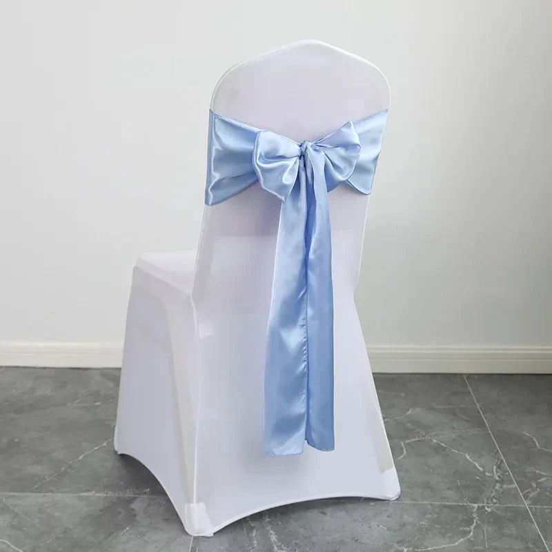 10pcs/Lot Satin Chair Sashes Bow Wedding Chair Knot