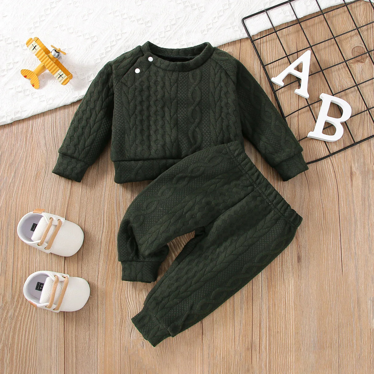 Newborn Baby Girl Boy Clothes Set Solid Color