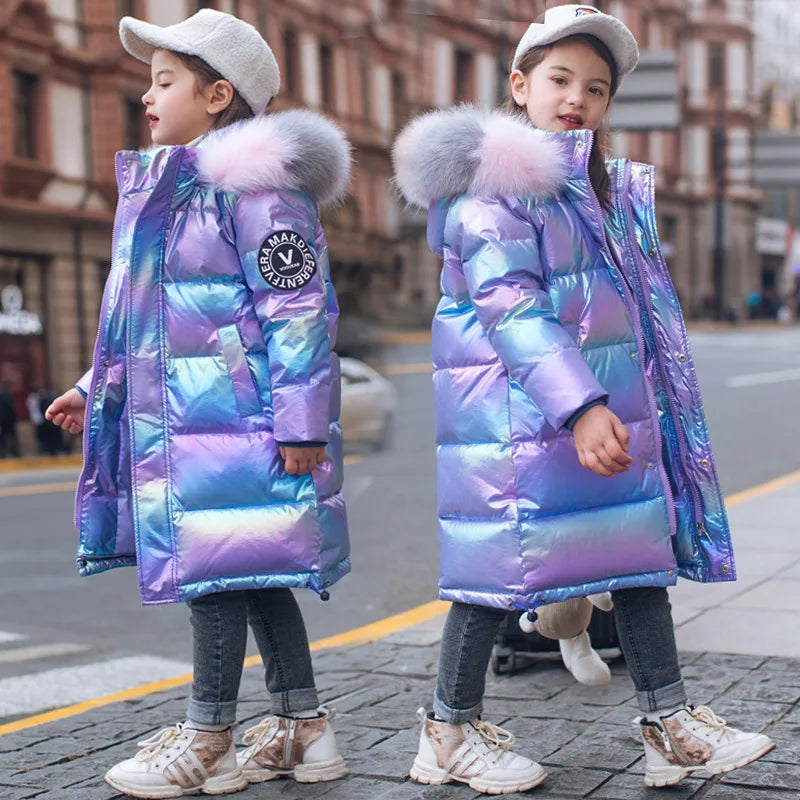 3-14 Years Old Winter Boys Girls Jacket Long
