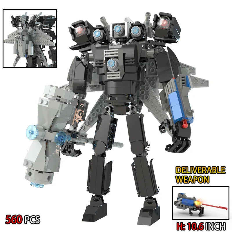 Moc Skibidi Toilet Builing Blocks Toy Titan Clock