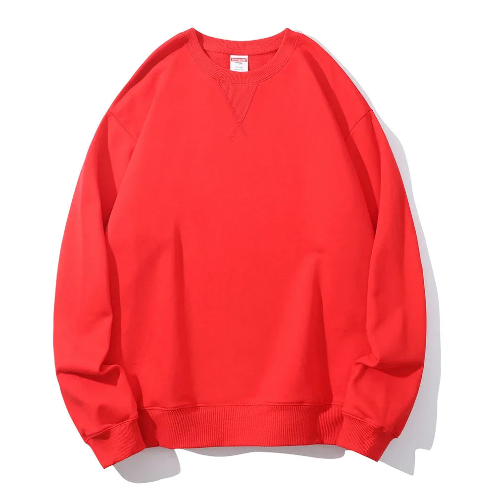 Autumn Winter 380g Cotton Heavy Hoodie Round Neck