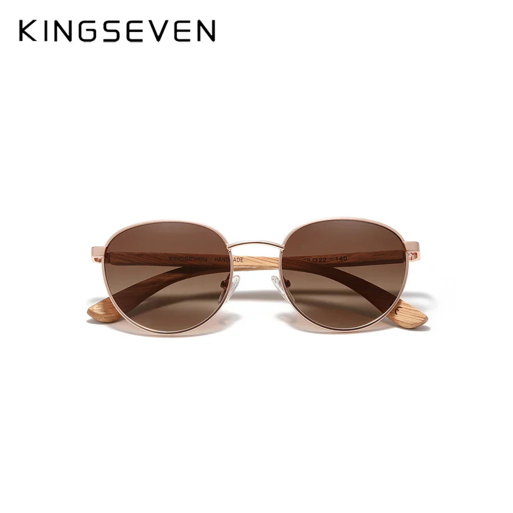 KINGSEVEN Sunglasses For Men UV400 Polarized Women’s Eyeglass Frame Natural Wood Fashion Sun Glasses Protection Eyewear
