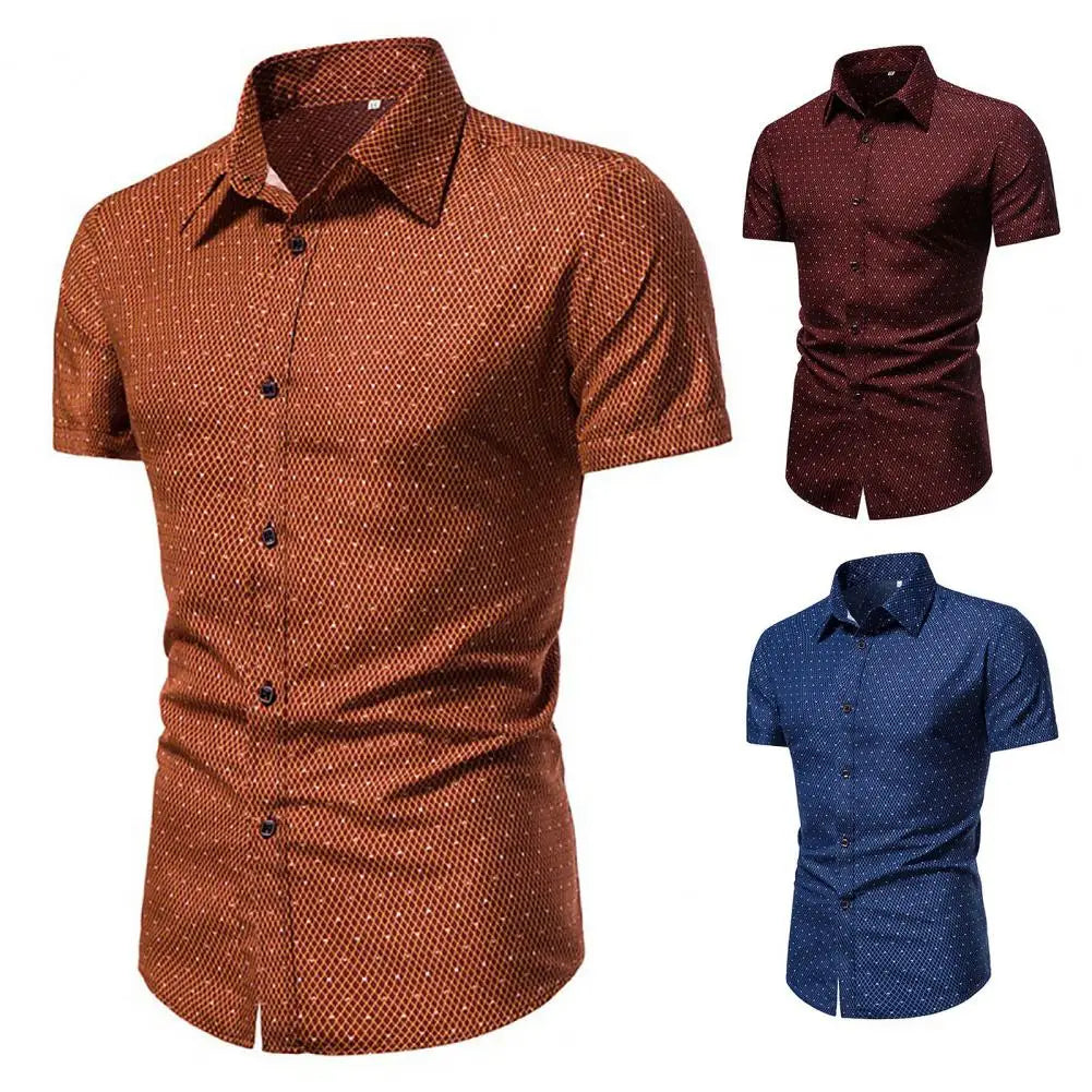 Men Shirt Formal Men Top Single-breasted Summer Top
