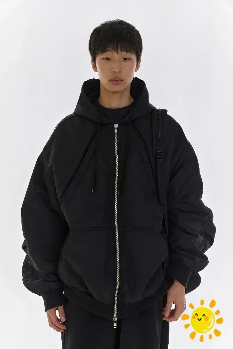 FAR.ARCHIVE Zipper Function Bread Puffer Jacket Parkas Men